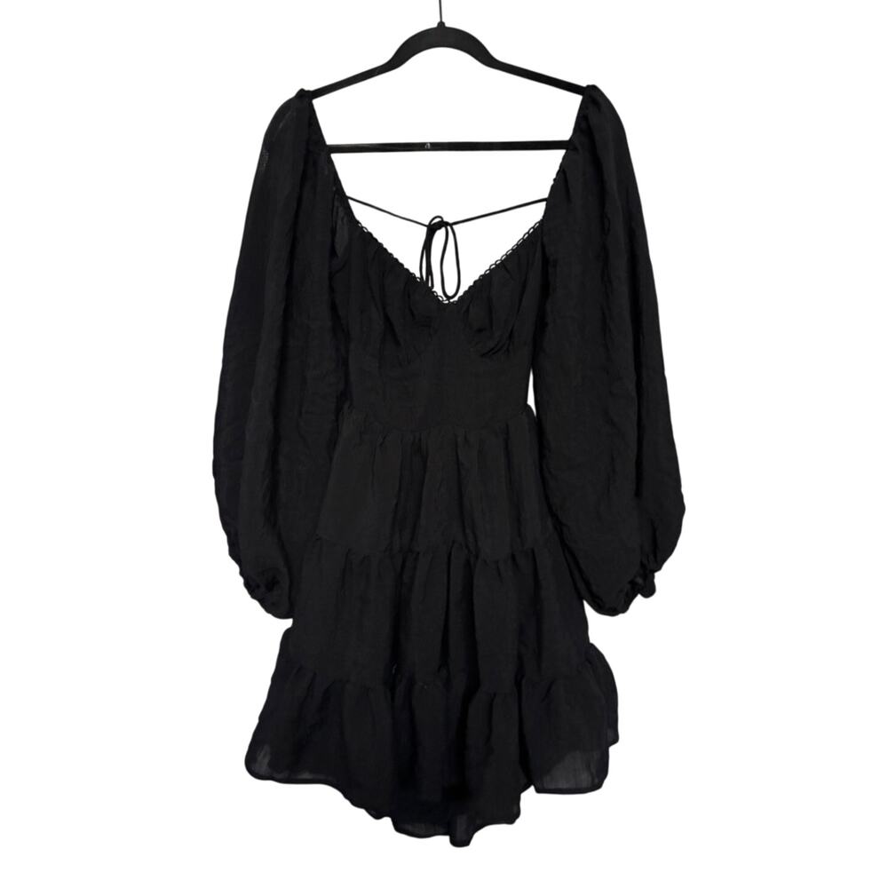 Princess Polly Black Dress Balloon Sleeve Goth Whimsigoth Fairy